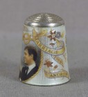 1986 Sterling Silver   Enamel Thimble Commemorative Prince Andrew Marriage