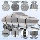 Upgraded 1400d Trailerable Waterproof Boat Cover Fit 17-19  V-hull Runabout Bass