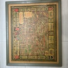 Old Map Of London 1951 - Vtg England Art Wall Decor Large Print On Board Framed
