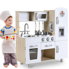 Play Kitchen For Kids Wooden Kitchen Playset Toddler Interactive Toy With Sounds
