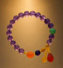 Feng Shui Amethyst  Purple Crystal Beads Bracelet  For  Balance And Peace