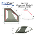 20 x8  Black Tint Rv Roof Dome W natural Light For Travel Trailer Shower Repair