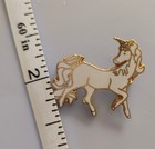 Unicorn Vintage Lapel White Enamel Gold Tone 1980 s Unicorn Pin