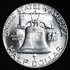 Gem Bu Uncirculated Unc Ms 1961-d Silver  franklin Half Dollar  brilliant Luster