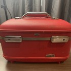 Vintage American Tourister Tiara Red Makeup Luggage Footed Train Case