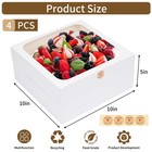 Moretoes 4-pack 10x10x5  White Cake Boxes With Window - Bakery Containers