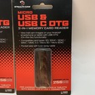 2 Stealth Cam Micro Usb   Usb C Otg 2-in-1 Memory Card Reader Trail Cam New