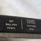 1975 Cross Ball Pen Pencil Set 3501 Lustrous Chrome Mechanical Box Vtg