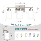 Brushed Nickel Bathroom Light Fixtures Vanity Lighting Over Mirror   3-light    
