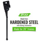 Evo Hardened Steel Axle Mount Adjustable Bicycle Kickstand For 20  Bikes  Black