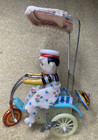 Vintage Tin Litho Wind Up   Tricycle With Bell    Ms710  Works  In Box Looks New