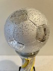 Large Gold   Silver Soccer Ball Premium Ceramic Trophy Award - 17 5  Tall