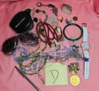 Grandma   s   Grandpa   s Junk Drawer Jar Lot Vintage Jewelry Plus More  U s a    d 