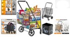 Heavy-duty 455lbs Foldable Grocery Cart With Waterproof Liner - Extra Large