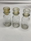 3 Vintage Glass Bottles Apothecary Medical Botanical Specimen Kitchen Spice Etc