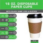 200 Pack - 16 Oz  Disposable White Paper Coffee Tea Cups With Lids And Sleeves