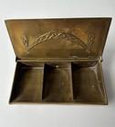 Antique German Brass Stamp Box Marked Ges Gesch 3 25   x1 75   