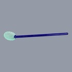 Uranium Glass Salt Cellar Spoon Shell W Blue Stem Only Shell Glows Vtg Qty 1