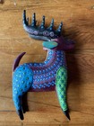 Deer Oaxacan  alebrije  Wood Carving Handcarved Signed Mexican Folk Art