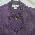 Vintage Jody California 1930s Style Brocade Keyhole Maxi Corset Dress Plum Sz 11