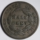 1828 13 Stars Classic Head Half Cent Vf E117 Utls