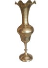 Vintage Brass Footed Ruffled Top Vase Made In India 12 In