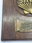 Vintage Shell Oil Company Gas Station Dealer Recognition Plaque Drake Oil