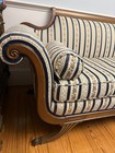 Duncan Phyfe Mahogany Hand Carved Tapestry Sofa Couch
