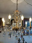 Antique Vintage 10 Arms 10 Lights French Brass Chandelier 