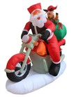 6 Foot Long Christmas Inflatable Santa Claus Reindeer Motorcycle Yard Decoration