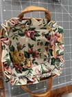 Vtg 1992 Longaberger Sweet Basil Herb Booking Small Woven Basket Protector Liner