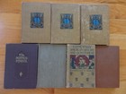 Lot Of 7 Antique   Vintage Books Brown Covers Library Decor Props Free Shipping