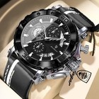Poedagar Man Waterproof Luminous Date Leather Quartz Functional Sports Watch