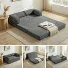 Convertible Sofa Bed 5-in-1 Tri-fold Boneless Couch Queen-81 5 l X 60 w Black