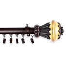 110 In  - 156 In  Telescoping Traverse Curtain Rod Kit In Cocoa With Paradise Fi