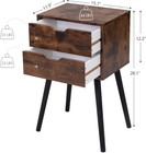 2pcs End Tables  night Stand With Drawers  Bedside Tables With Solid Wood Legs