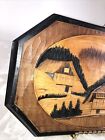 Vtg 1960   s German Hand Carved Black Forest Village Image  Unbranded Preowned