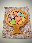 Hand-made Wood Tree Of Life 3d Rainbow Hearts Nesting Puzzle Stacker Grimm   s Toy