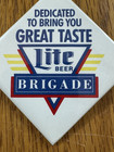 Vintage Miller Lite Beer Great Taste Brigade Collector Pin Button Badge 1980s