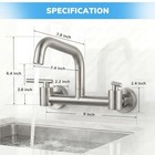New 8  Wall Mount Commercial Sink Faucet With 8  Swing Spout