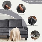 U-shape Sectional Sofa Set With Corduroy Fabric Home Furniture Reception Room
