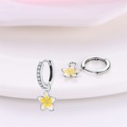 Pandach 925 Sterling Silver Tiny Yellow Flower Dangle Hoop Earrings For Women Us