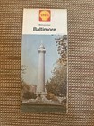 1967 Shell Oil Washington Monument Road Map Baltimore Maryland Annapolis Towson