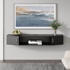 Floating Tv Stand Wall Mounted Tv Shelf With Door Wood Media Console Entertai   