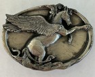 Vintage Belt Buckle Pegasus Wingged Horse Siskiyou Buckle Co 1983