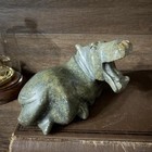 Stone Hippopotamus Figurine Sculpture  Hand Carved  Polished  Approx 4in Long