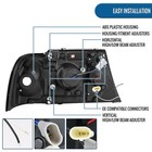 For 2002-2005 Ford Explorer Led Dual Rims Projector Headlights Pair Gloss Black