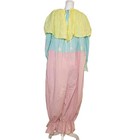 Vtg Handmade Professional Circus Clown Costume Jumpsuit Pastel Colorblock Adult