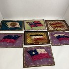 Antique 1910s Lot Of 7 Tobacco Cigar Felt Flags Flannel Burmah  Norway  Spain