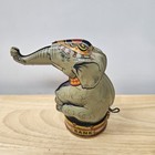 Antique Tin J  Chein Usa Elephant Coin Bank  Trunk Raises   Coin Rolls Into Body